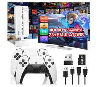 Built-in 40000+ Retro Games M15 4K TV Game Stick, 64GB Console with Wireless Gamepads, Supports 23+ Simulators for HD TV Gaming 64GB-40000-games