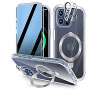 [Built-in Anti Peep Screen Protector & Invisible Magnetic Kickstand] Privacy Case for iPhone 11 Pro Max [ With Camera Lens Protector] [Compatible with MagSafe] Full-Body Drop Proof Phone Case - Clear