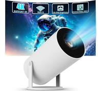 [Built-in App] Gaimoo Mini Projector 2024 Upgraded 1080P Native 4K Support Portable Projector Dual Control WiFi 6 BT5.2 180° Keystone HDMI/TV Stick/USB/PS5/Laptop with HDMI Cable & Mouse