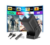 【Built-in App】Polaring Mini Projector, Smart 4K Projector with WiFi and bluetooth 1080P Support, Auto Keystone Correction,90° Rotating Adjustment,Compatible with phone, TV Stick , HDMI, USB(black)