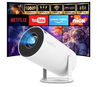 [Built-in Applications 2025 Upgrade] Smart Projector with Wi-Fi 6 & Bluetooth 5.4, Supports 1080P 4K Full HD, Automatic Keystone Correction 360° Mini Portable Cinema for