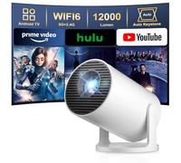 [Built-in Apps & 2026 Upgraded] Salange HY300 PRO+ Mini Projector,Portable Proyector with WiFi Bluetooth,12000Lumen 4K & 8K Supported,Short Throw 210° Rotatable Stand,Compatible with iOS/Android,White