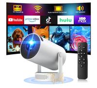 [Built-in Apps & Android 11.0] Mini Projector with WiFi and Bluetooth, Support 4K 1080P, 12000 Lumen, Auto Keystone, 210° Rotatable Portable Projector for Home Cinema/Bedroom/Outdoor