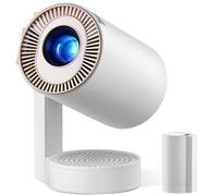 [Built-in Apps & Android 13.0] Mini Projector 1080P 4K Support, WiFi6 & BT5.0 Portable Projector, Auto Keystone, 360° Rotatable Movie Projector Compatible for iOS/Android/TV Stick/HDMI/USB, Glod