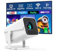 [Built-in Apps & Electric Focus] Smart Mini Projector with WiFi and Bluetooth, 270°Rotatable Portable Movie Projector 1080P Support, Auto Keystone Proyector for Smartphone/TV Stick/Laptop/HDMI