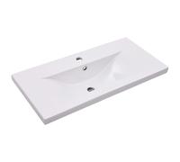 Built-in Basin Ceramic Square White Bathroom Washroom Sink Multi Sizes vidaXL