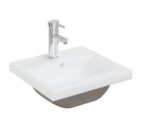 vidaXL Built-in Basin with Faucet 42x39x18 cm Ceramic White Bathroom Sink