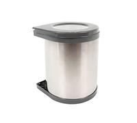Relaxdays Built-In Stainless Steel Door-Mounted Bin, 14L, Inner Bucket, 32.5x28x34cm, Silver