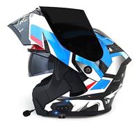 Built In Bluetooth Flip Up Motorcycle Helmets Dual Tinted Sun Visor Modular Motorcycle Street Helmet for men women Casco para Motocicleta Motorcycle Full Face Helmet Chin Strap 3XL