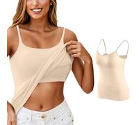 Built in Bra Tank Tops for Women Summer Casual Adjustable Spaghetti Strap Camisole Plus Size Cotton Workout Top Holiday Essential