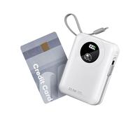 Built-in Cable 20000mAh Power Bank: 22.5W Fast Charging External Battery for Mobile Phone, USB C (Input & Output) Battery Pack, Portable Charger with 4 Outputs & 2 Inputs-White