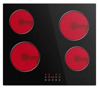 Built-in Ceramic Hob 4 Burners, STARCHARTS Electric Hob, 4 Zones Cooktops with Total Power 6000W, Timer, Child Lock, Black Glass