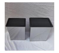 Built-In Countertop Garbage Can, Stainless Steel Trash Can, Square Garbage Bin Swing Lid, Countertop Built-In Trash Bin Flap Cover, Recessed Waste Chu(Black 8.9 * 6.3in)