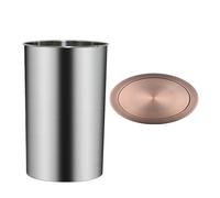 Built-In Countertop Garbage Can,Stainless Steel Trash Can With Swing Lid,Kitchen Recessed Countertop Flap Lid Trash Can,Round Hidden Waste Chute And Built-In Swing Trash Lid,Bla（Copper-One Size）