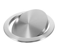 Built-in Countertop Trash Bin Lid Recessed Countertop Trash Can Lid Metal Round Drop in Trash Chute Cover Stainless Steel Trash Grommet Waste Basket Garbage Can Swing Trash Bin Lid (Light Grey)