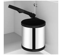 Built-in dust bin 8L Black/Silver Stainless Steel Removable Bucket 27x29cm Base