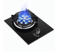 Built-in Gas Hob Burner, Explosion-proof Tempered Glass, Easy Clean, Compatible with Natural Gas and Propane, Ideal for High-Heat Cooking