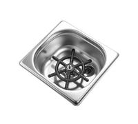 Built-in Glass Rinser for Kitchen Sink Stainless Steel Bottle Washer Automatic Multi-Hole Spraying Cup Washer for Sink with Drainage Hole Water Pipe Kitchen Sink Accessories (Silver)