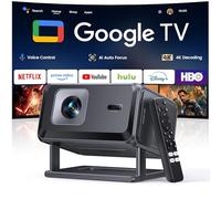 【Built-in Google TV】Smart 4K Projector for Home Cinema, Native 1080P Portable Short-Throw Projector with Apps, Auto Focus & 6D Keystone, WiFi 6 Bluetooth 5.3 Movies Projectors for Bedroom, Outdoor