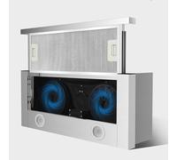 Built-in Kitchen Hood 18m³/Min, Telescopic Cooker Hood 60cm, with LED Light, 2 Speeds Integrated Kitchen Extractor Fan, Reusable Filters, for Kitchens, Apartments, Rental Houses