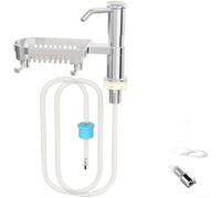Built In Liquid Soap Dispenser For Kitchen Sink With Long Flexible Hose One Second Operation Fits 26 To 40 Mm Opening Diameter Abs Construction 360 Degree Adjustable Head Steel Gray(F)