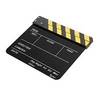 Built-in Magnets Not Easy to Break Clapperboard Crisp Sound Director Board for Role Playing, Editing, Video Production, Film Rolls, Camera Photography, Etc (Yellow striped blackboard