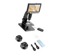 Built in Rechargeable 7Inch Screen Digital Microscope Magnification for Cell Analysis Circuit Board Inspection and Scientific Research Adjustable Brightness Digital Microscope for Circuit Board