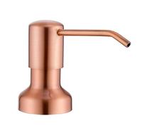 Built in Soap Dispenser for Kitchen Sink,Stainless Steel Pump Head Long Spout with 17OZ PET Food Safe Material Soap Bottle,Copper Sink Kitchen Soap Dispenser Refill from The Top