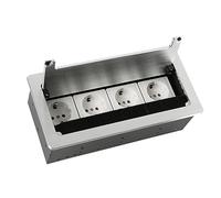 Built-in socket with cover, 2-way table socket, floor socket, flush-mounted socket for kitchen, office (4AC)