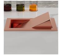 Built-in Stainless Steel Trash Chute with Lid, Recessed Countertop Bin, Space-Saving Kitchen Cabinet Insert, Hidden Recycling Trash Can for Modern Homes