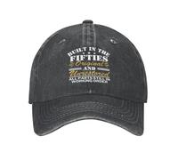 Built in The Fifties 50 Original Unrestored Hat Birthday Gift Hat Men Women Washed Baseball Cap Dad Trucker Hat Black