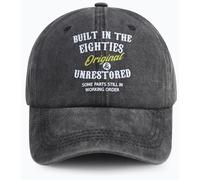 Built in The Nineties Eighties Seventies Sixties Fifties Forties Thirties Original Baseball Hat for Men Women, Built in the Eighties Black, One size