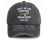 Built in The Nineties Eighties Seventies Sixties Fifties Forties Thirties Original Baseball Hat for Men Women, Built in the Thirties Black, One size