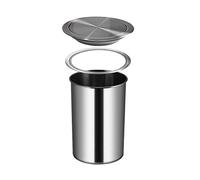 Built in Trash Can with Flip Top 360 Degree Swivel Lid Brushed Countertop Bin for Kitchen Restaurant Cabinet Space Saving Design Easy Access