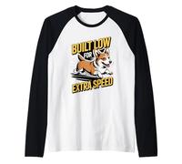 Built Low for Extra Speed - Cardigan Welsh Corgi Running Raglan Baseball Tee