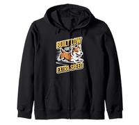 Built Low for Extra Speed - Cardigan Welsh Corgi Running Zip Hoodie