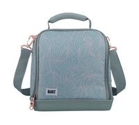 BUILT Insulated Lunch Bag with 'The Mindful' Design, Polyester, Grey/Pale Pink, 18.5 x 24 x 26 cm