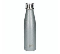 Built 480Ml Double Walled Stainless Steel Water Bottle Silver Glitter, Silver