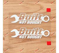 Built Not Bought Decal Sticker Vinyl JDM Euro Drift Racing - 2 Pack White, 10.2cm No Background 01281