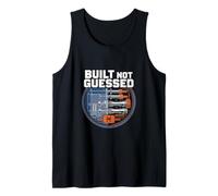 Built Not Guessed Engineering Blueprint Tank Top