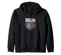 Built Not Guessed Engineering Blueprint Zip Hoodie