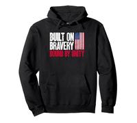 Built on Bravery Design - Bound by Unity USA Flag Graphic Pullover Hoodie