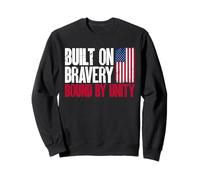 Built on Bravery Design - Bound by Unity USA Flag Graphic Sweatshirt