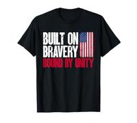 Built on Bravery Design - Bound by Unity USA Flag Graphic T-Shirt