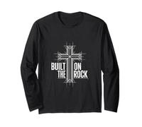 Built on Rock Christian Cross Bold Faith Long Sleeve T-Shirt