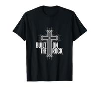 Built on Rock Christian Cross Bold Faith T-Shirt