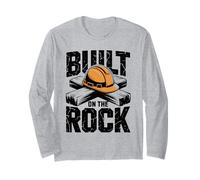 Built on The Rock Christian Faith Construction Worker Long Sleeve T-Shirt