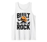 Built on The Rock Christian Faith Construction Worker Tank Top