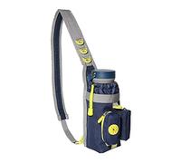 BUILT PET NightSafe Dog Water Bottle Carrier, Animal Drinking Cannister Holder Sling, Travel Friendly Hands Free Cross Body Bag with Treat Pouch & Poop Bag Dispenser for Dog Walking, 94-114cm, Blue