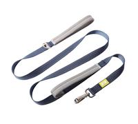 BUILT PET NightSafe Double-Handle Reflective Dog Lead, 2 Padded Hand Loops, Strong Anti Tangle Rope Leash with Night Glow Reflectors & 360° Swivel Clip, Large, 1.83m Long, Blue